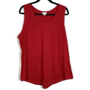 2/$15 Lularoe 3XL Tank Top Solid Red Sleeveless Top